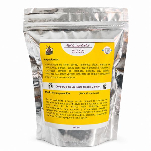 Mole Dulce Marca Real Molienda en Pasta Estilo Casero 500g.